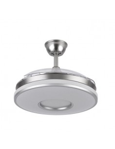 Lampara ventilador con aspas retractiles y mando a distancia en color Plateado - Dani 2