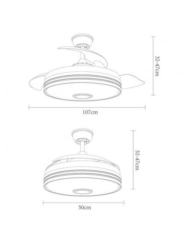 medidas del ventilador de techo  matanuska