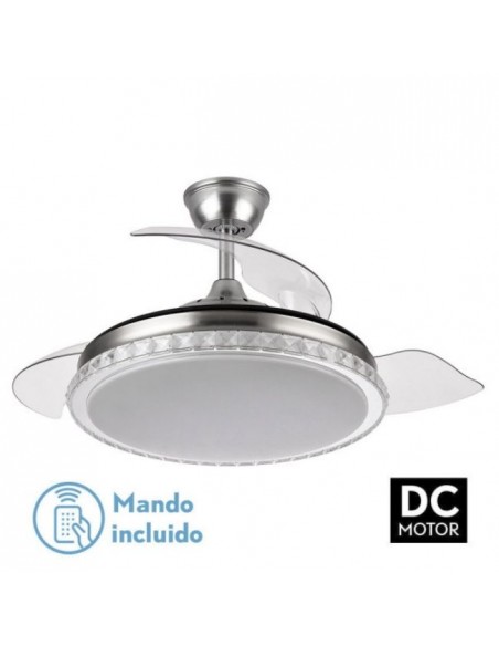 Ventilador de techo aspas retractiles transparentes DC con mando a distancia - Biliku