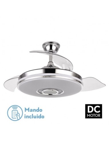 Ventilador de techo plegable aspas transparentes DC con mando a distancia - Noto