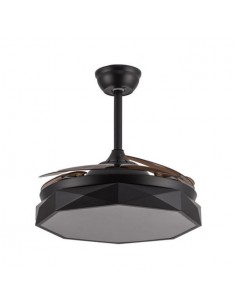 Ventilador de techo aspas plegables DC silencioso con mando a distancia en negro - Nashi 2