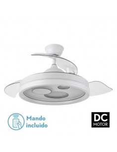 Ventilador de techo DC aspas restractiles motor DC Blanco - Turia