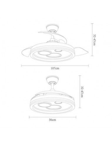 medidas del ventilador de techo turia