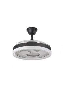 Ventilador de techo DC con aspas restractiles blanco y negro - Turia 2