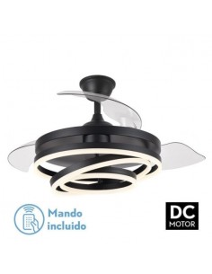 Ventilador de techo silencioso retractil negro - Kai