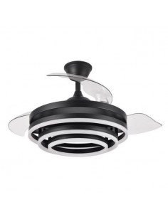 Ventilador de techo silencioso retractil negro - Kai 2