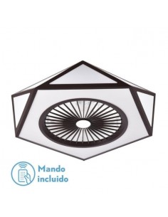 Plafón de techo ventilador con mando a distancia marrón - Ora