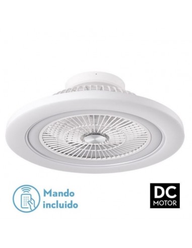 Plafón de techo ventilador con mando a distancia en blanco - Mato