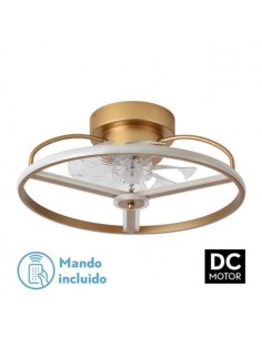 Ventilador plafón sin aspas con mando a distancia dorado - Bora