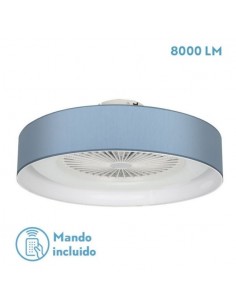 Lámpara ventilador de techo plafón sin aspas con mando a distancia azul - Ibor