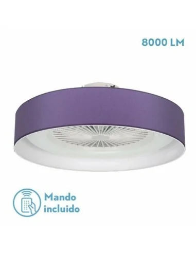 Lámpara ventilador de techo plafón sin aspas con mando a distancia lila - Ibor