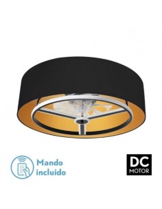 Ventilador plafón DC silencioso con mando en negro - Anuska