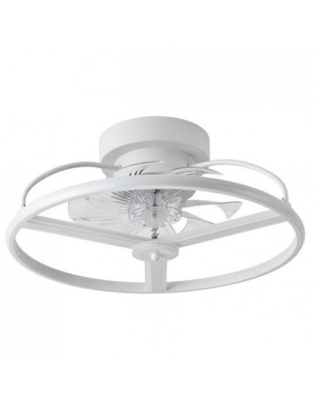 Ventilador plafón DC silencioso con mando en dorado y blanco - Anuska