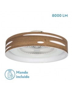 Ventilador de techo sin aspas silencioso plafón madera oscura - Odra