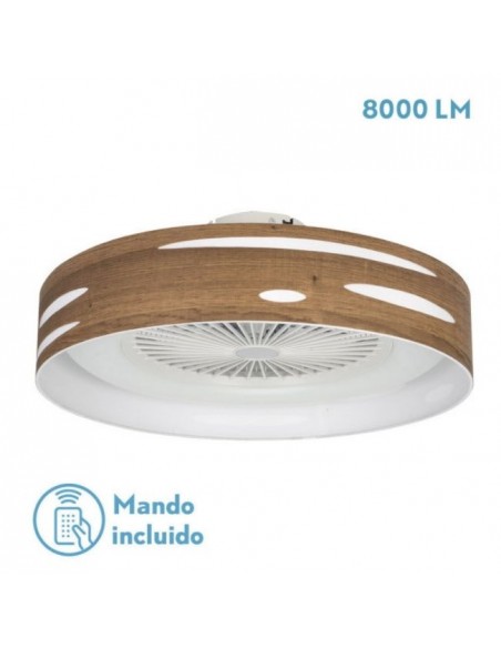 Ventilador de techo sin aspas silencioso plafón madera oscura - Odra