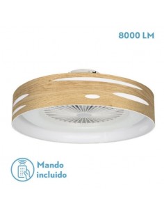 Ventilador de techo sin aspas silencioso plafón madera clara - Odra