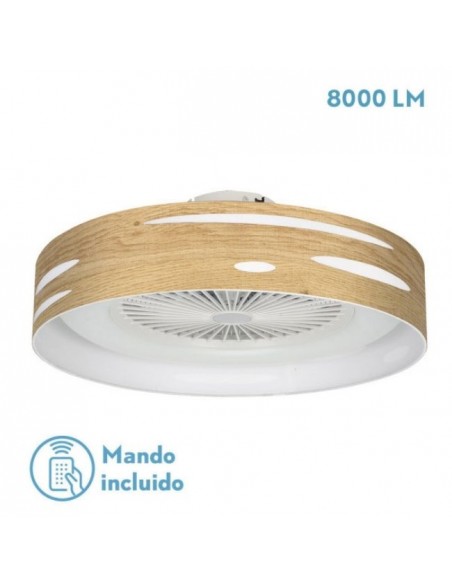 Ventilador de techo sin aspas silencioso plafón madera clara - Odra