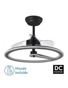 Ventilador pequeño de techo con mando a distancia DC negro - Chom