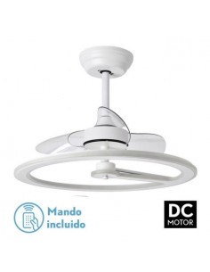 Ventilador pequeño de techo con mando a distancia DC negro - Chom 2