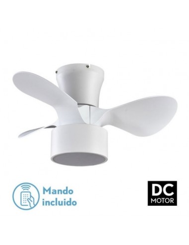 Ventilador de techo para habitaciones pequeñas con mando - Kos blanco