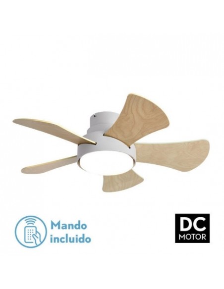 Ventilador de techo pequeño con mando de aspas reversibles - Gregario blanco