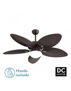 Ventilador de techo grande estilo tropical y playa - Borasco marron