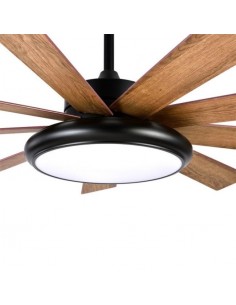 Ventilador techo negro grande de 9 aspas reversibles - Pireo aspas madera osucura 2