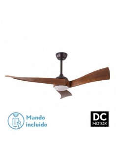 Ventilador techo grande moderno 3 aspas - Janubi marron cerezo