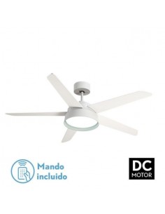 Ventilador techo grande 5 aspas reversibles - Lebeche - blanco