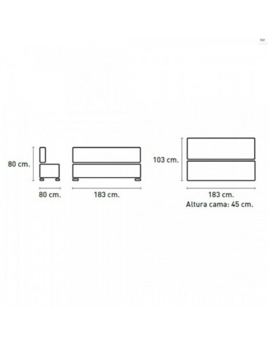 medidas de sofa clic clac - monroe