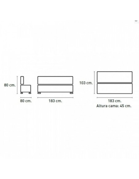 medidas de sofa clic clac - monroe