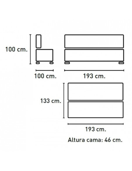 medidas sofa cama terra
