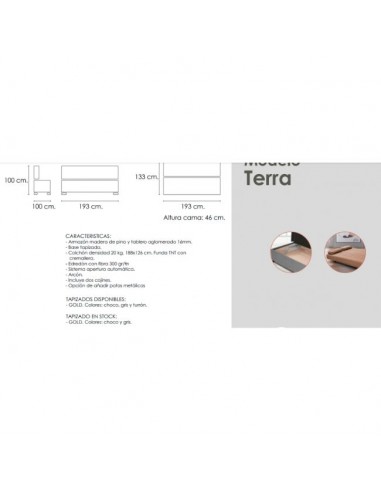 caracteristicas sofa cama terra