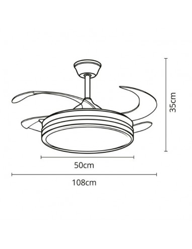 medidas del ventilador de aspas ocultas asgard