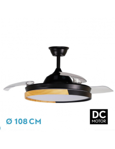 Ventilador de Techo con Aspas Ocultas Negro - Emperador 2
