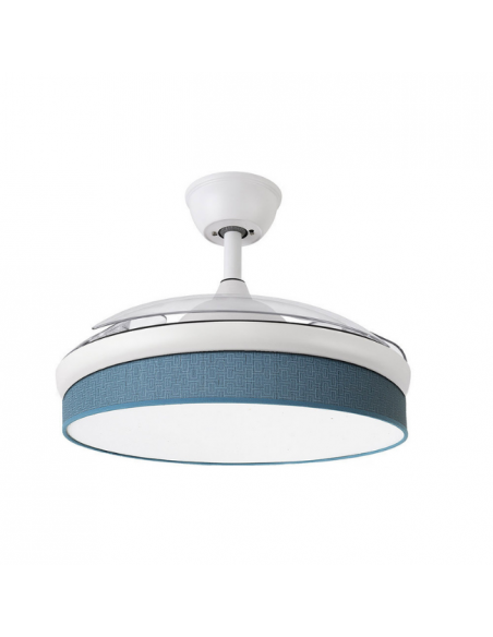 Ventilador de Techo Aspas Ocultas Blaco/Azul - Moda