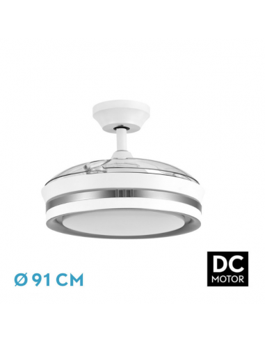 Ventilador DC de Techo con Aspas Ocultas Plateado - Viper