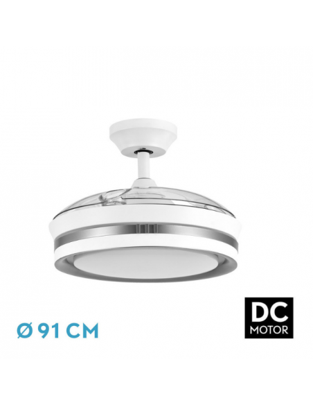 Ventilador DC de Techo con Aspas Ocultas Plateado - Viper