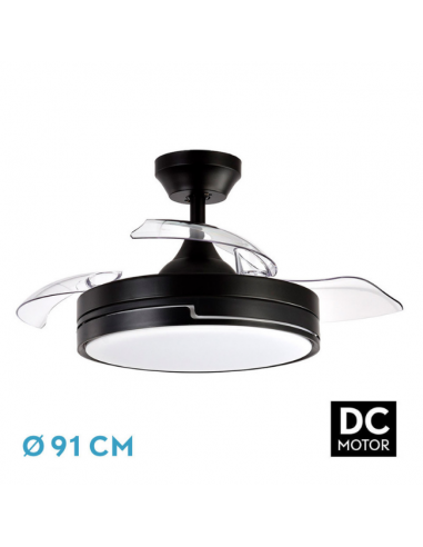 Ventilador de Techo Retráctil Negro - Olimpia