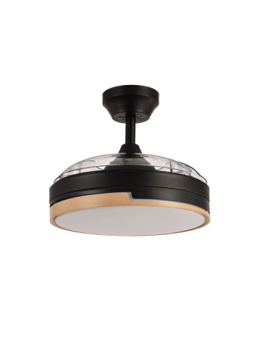 Ventilador de Techo Retráctil Negro-Haya - Olimpia Ventilador de Techo Retráctil Negro-Haya - Olimpia