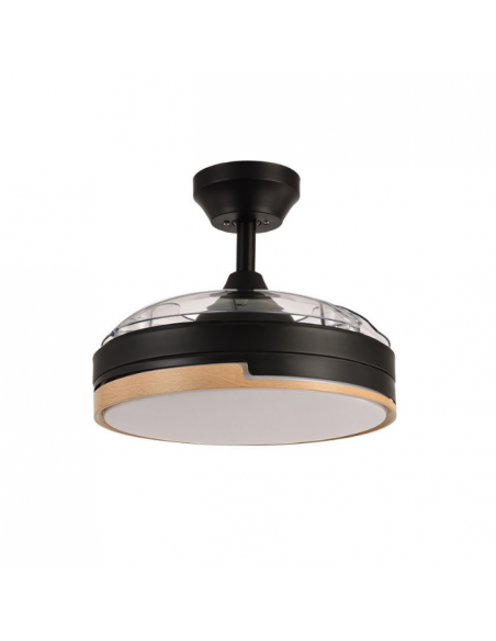 Ventilador de Techo Retráctil Negro-Haya - Olimpia Ventilador de Techo Retráctil Negro-Haya - Olimpia