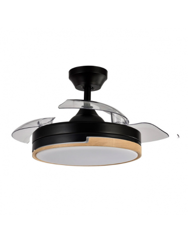 Ventilador de Techo Retráctil Negro-Haya - Olimpia Ventilador de Techo Retráctil Negro-Haya - Olimpia