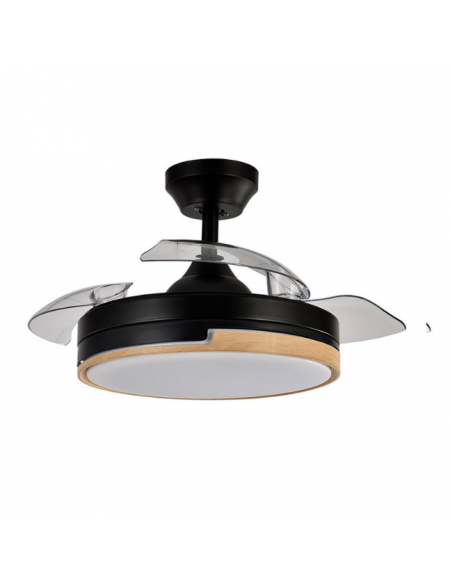 Ventilador de Techo Retráctil Negro-Haya - Olimpia Ventilador de Techo Retráctil Negro-Haya - Olimpia
