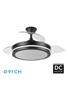 Ventilador de Techo Pequeño Aspas Ocultas Negro - Esparta