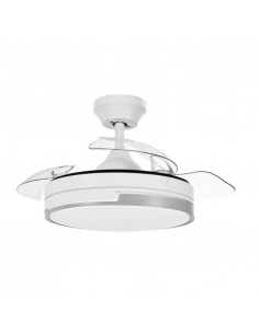 Ventilador de Techo Retráctil Blanco y Plata - Olimpia