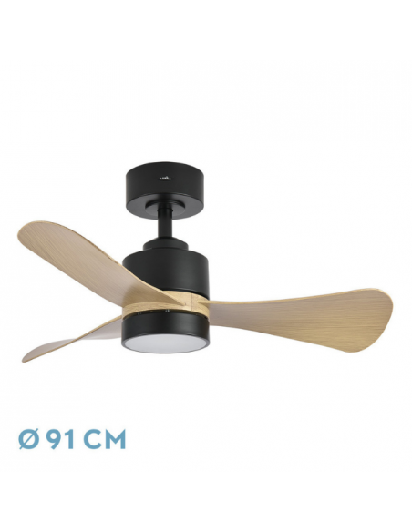 Ventilador DC Negro y Madera - Zepelín