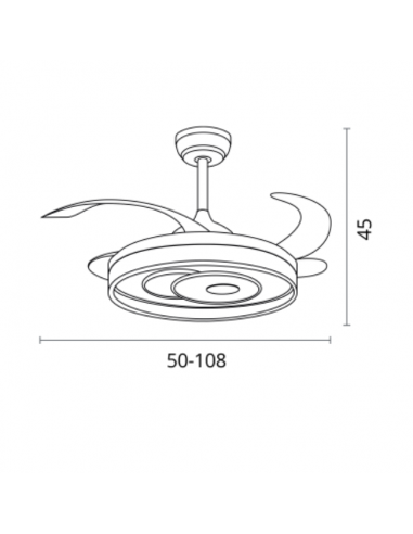 Lámpara ventilador de Aspas Ocultas - Trio