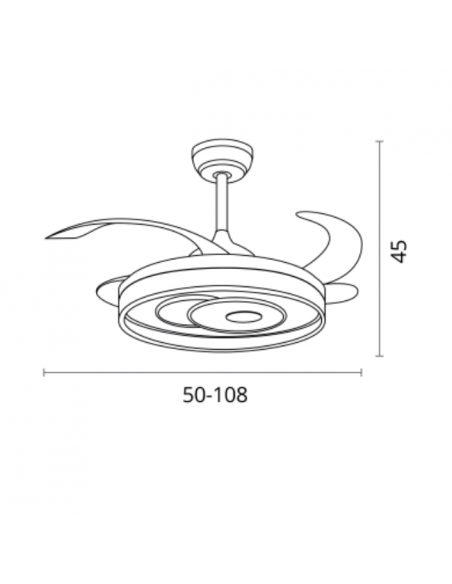 Lámpara ventilador de Aspas Ocultas - Trio