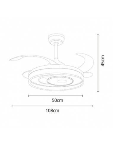 Lámpara ventilador de Aspas Ocultas - Trio