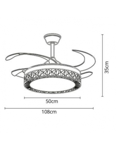 Ventilador de Techo Aspas Ocultas Negro - Nido
